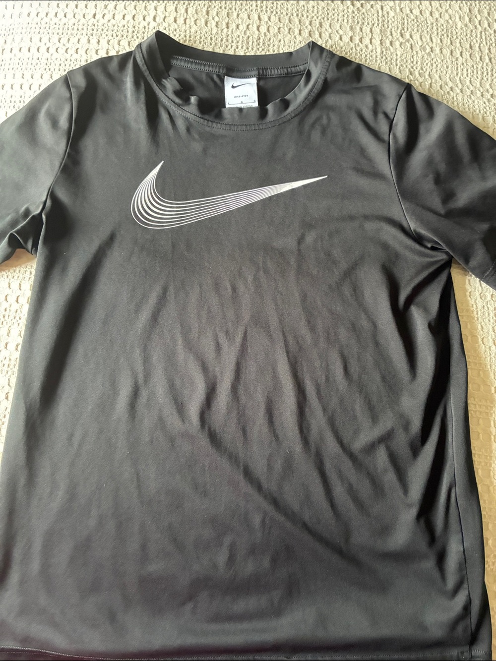 Nike Black Dri Fit Tee with White Gradient Swoosh